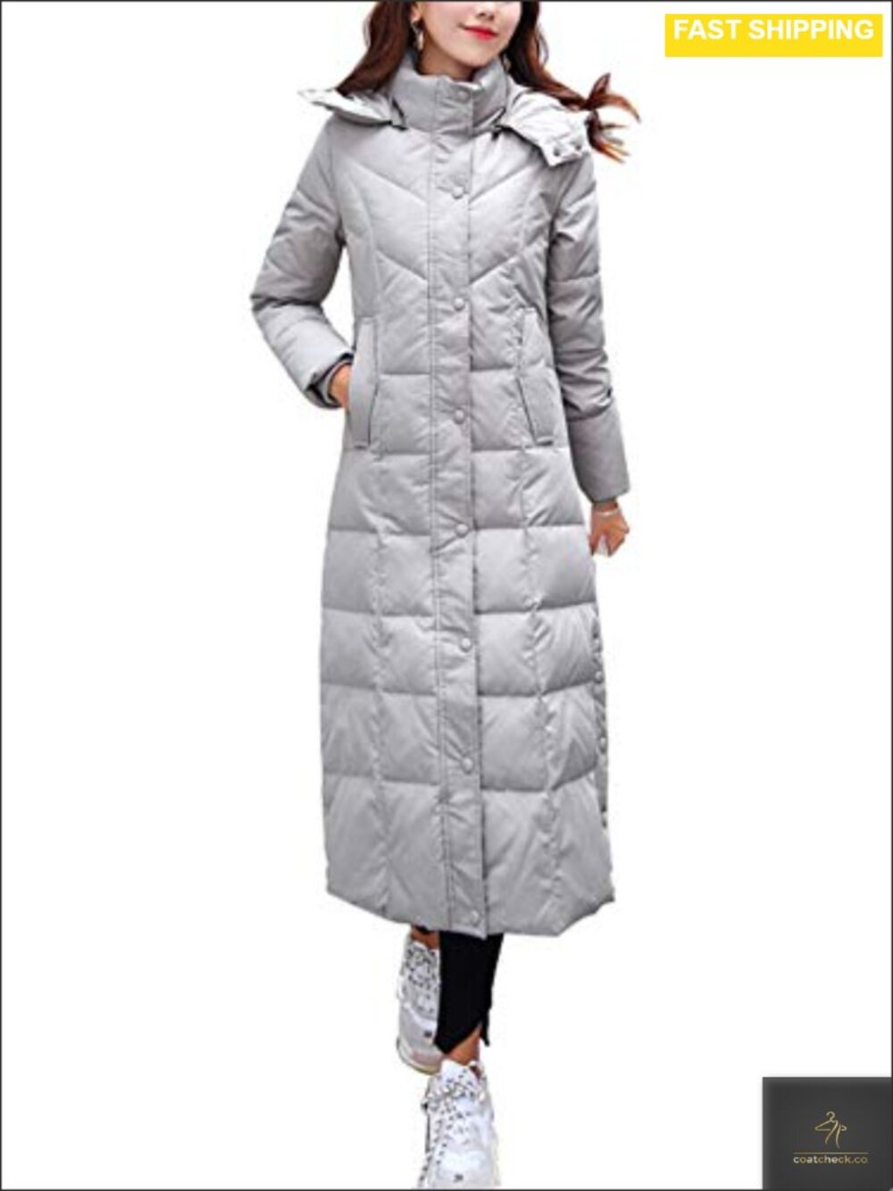 Women's Winter Over Knee Removable Hooded Maxi Long Puffer Down Coat